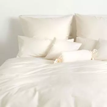 Dream Sleep Uni Mako Сатиновые наволочки 40x60 см кремовые Traumschlaf