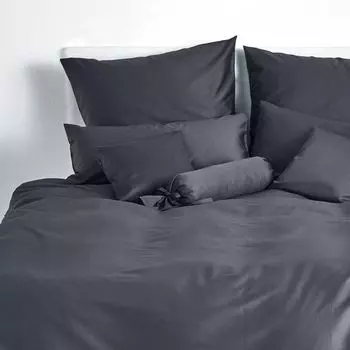 Dream Sleep Uni Mako Сатиновые наволочки 80x80 см титан Traumschlaf