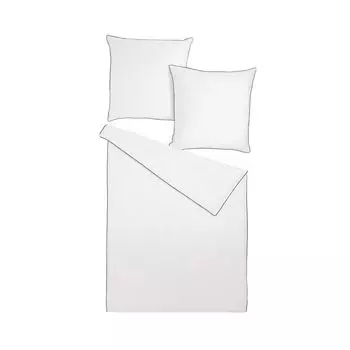 Dream Sleep Uni Постельное белье White Collection Наволочка Pipping Single 70x90 см темно-серая Traumschlaf