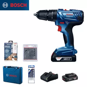 Дрель аккумуляторная Bosch GSB 180-Li + аккумулятор 2.0Ah, аксессуары