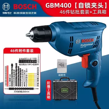 Дрель электрическая Bosch GBM 400 + кейс, 400W