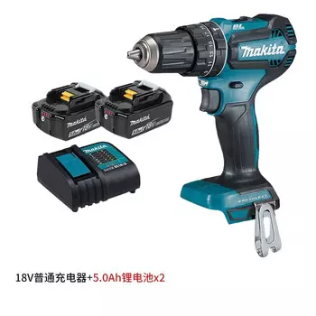 Дрель Makita DHP485STJ + два аккумулятора 18V/5.0Ah, зарядное устройство