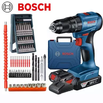 Дрель-шуруповерт аккумуляторная Bosch GSB 185-Li + сверла, насадки, аккумулятор, зарядное устройство, кейс