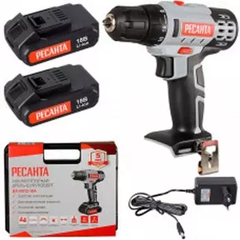 Дрель-шуруповерт аккумуляторная Ресанта ДА-50Л2-18А