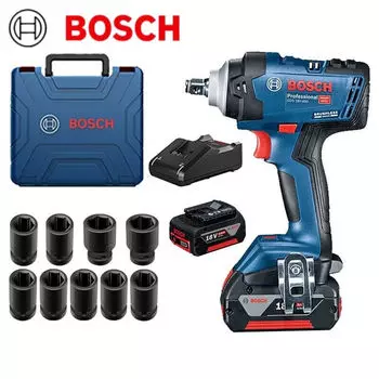 Дрель-шуруповерт электрическая Bosch GDS 18V-400 + насадки, аккумулятор, зарядное устройство, кейс
