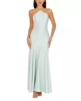 Dress the Population Платье макси с эффектом русалки Justine, зеленый