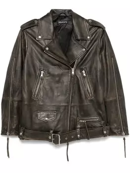 DRHOPE кожаная байкерская куртка, черный