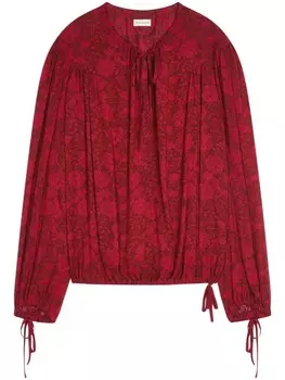 DRIES VAN NOTEN блузка с цветочным принтом, красный