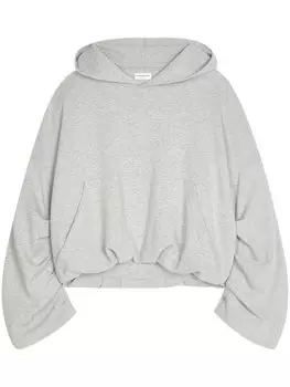 DRIES VAN NOTEN драпированное худи, серый