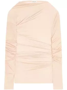 DRIES VAN NOTEN драпированный топ с длинными рукавами, нейтральный цвет
