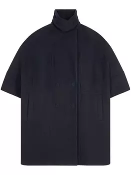 DRIES VAN NOTEN двубортное пальто с высоким воротником, синий