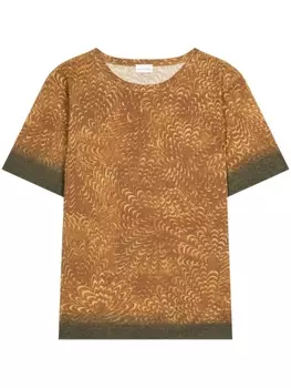 DRIES VAN NOTEN футболка Paste Paper с принтом, коричневый