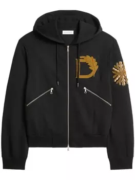 DRIES VAN NOTEN худи оверсайз с вышитым логотипом, черный