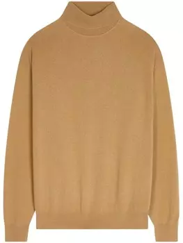 DRIES VAN NOTEN кашемировый джемпер с высоким воротником, коричневый