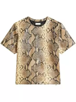 DRIES VAN NOTEN кожаная футболка, нейтральный цвет