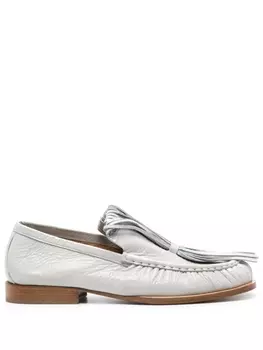 DRIES VAN NOTEN лоферы с бахромой, серый
