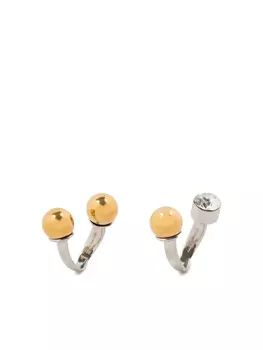 DRIES VAN NOTEN набор из двух колец со стразами, серебряный