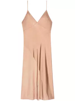 DRIES VAN NOTEN платье-комбинация длины миди, нейтральный цвет