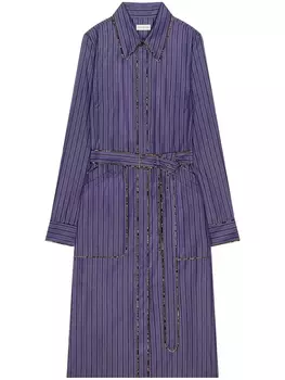 DRIES VAN NOTEN платье-рубашка с поясом, фиолетовый