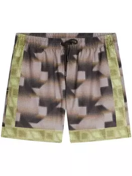 DRIES VAN NOTEN плавки-шорты с графичным принтом, нейтральный цвет