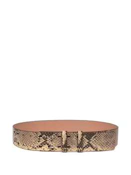 DRIES VAN NOTEN ремень с тиснением под кожу змеи, нейтральный