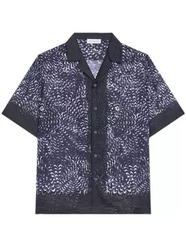 DRIES VAN NOTEN рубашка с графичным принтом, синий