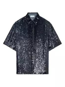 DRIES VAN NOTEN рубашка с пайетками, синий