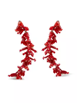 DRIES VAN NOTEN серьги с бусинами, красный