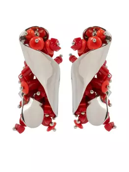 DRIES VAN NOTEN серьги с бусинами, красный