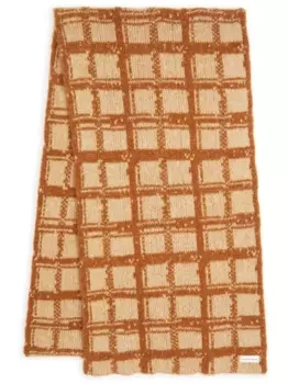 DRIES VAN NOTEN шарф в клетку, нейтральный цвет