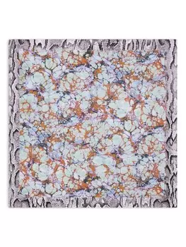 DRIES VAN NOTEN шелковый платок с абстрактным принтом, фиолетовый