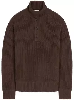 DRIES VAN NOTEN шерстяной джемпер на пуговицах, коричневый