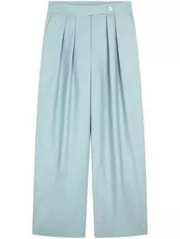 DRIES VAN NOTEN шерстяные брюки со складками, синий