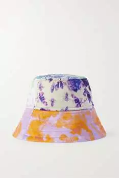 DRIES VAN NOTEN шляпа-ведро из ракушек с принтом в технике пэчворк, розовый