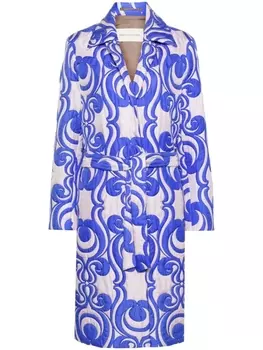 DRIES VAN NOTEN стеганое пальто с вышивкой, синий