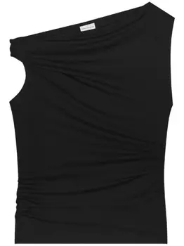 DRIES VAN NOTEN топ из джерси с открытыми плечами, черный