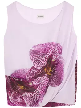 DRIES VAN NOTEN топ с цветочным принтом, фиолетовый
