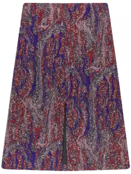 DRIES VAN NOTEN жаккардовая юбка миди, красный