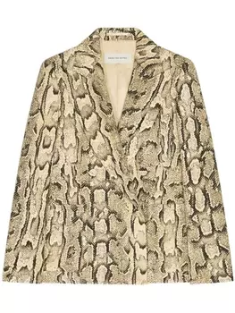 DRIES VAN NOTEN жаккардовый двубортный пиджак, нейтральный цвет