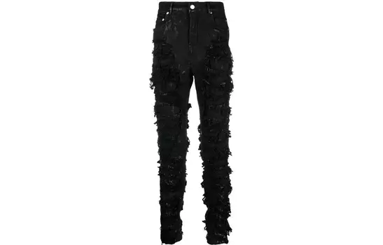 DRKSHDW Джинсы Slim Fit с потертостями черного цвета Rick Owens, черный