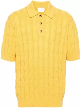 Drle De Monsieur джемпер фактурной вязки с воротником поло, желтый
