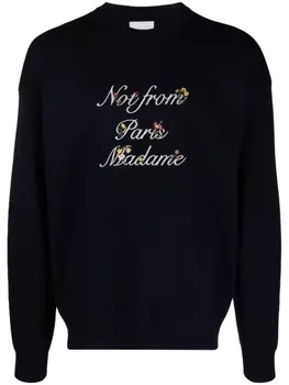 Drle De Monsieur джемпер из шерсти мериноса с вышивкой, синий