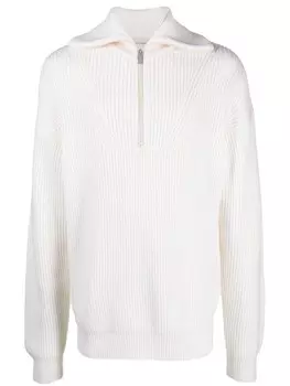 Drle De Monsieur джемпер в рубчик на молнии, белый