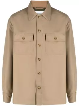 Drle De Monsieur фланелевая рубашка с длинными рукавами, нейтральный цвет