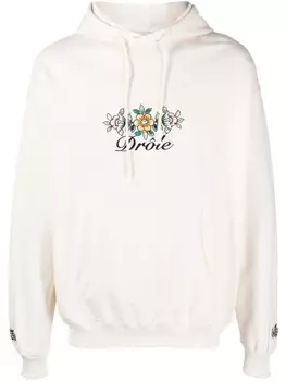 Drle De Monsieur худи с цветочной вышивкой, нейтральный цвет