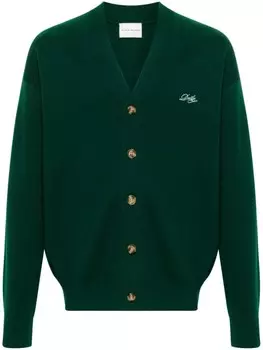 Drle De Monsieur кардиган с вышитым логотипом, зеленый