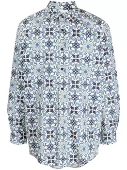Drle De Monsieur рубашка Faence с геометричным принтом, синий