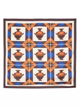 Drle De Monsieur шелковый платок с узором, коричневый