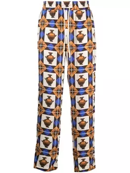 Drle De Monsieur широкие брюки с узором, коричневый