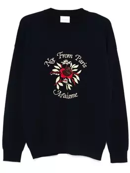 Drle De Monsieur свитер с вышитой надписью, синий